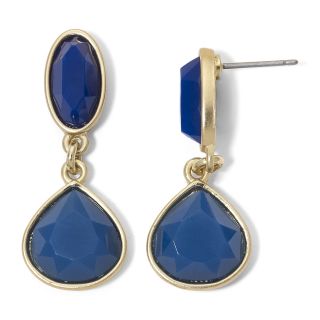 LIZ CLAIBORNE Blue Stone Double Drop Earrings