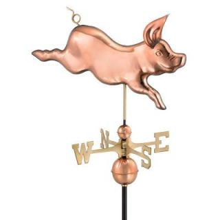 Good Directions Polished Copper Whimsical Pig Weathervane 608P
