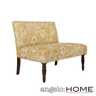 angeloHOME Bradstreet Vintage Sun washed Floral Tan Armless Settee ANGELOHOME Sofas & Loveseats