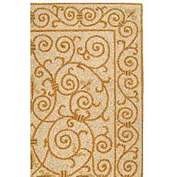 Hand hooked Iron Gate Ivory/ Gold Wool Rug (8'9 x 11'9) Safavieh 7x9   10x14 Rugs