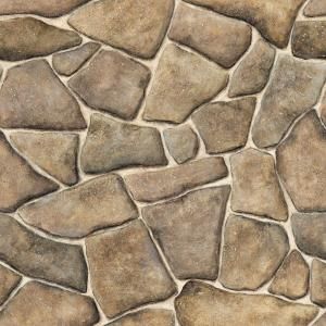 The Wallpaper Company 56 sq. ft. Brown Faux Stone Wallpaper WC1282455