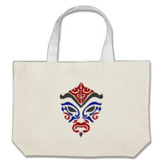 Tribal Style Red Kabuki Mask Tote Bags