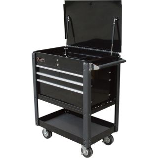 Homak 4 Drawer Industrial Service Cart   Black, Model BK06032000