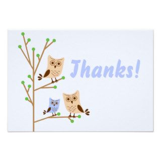 Cute Owl Family Thank you Invite