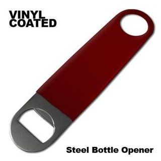 Vinyl Coated Stainless Steel Bottle Opener Red  