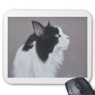 Black and White Maine Coon cat. Mouse Mats