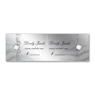 Jewelry Luxury Zebra Price Tag Blue Silver Sparkle Business Card Templates