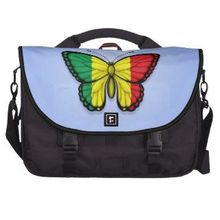 Mali Butterfly Flag on Blue Laptop Computer Bag