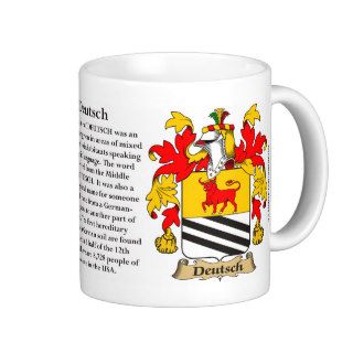 Deutsch, the Origin, the Meaning and the Crest Coffee Mugs