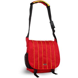 J World 'Jeanie' Yellow/ Red Laptop Messenger Bag J World Fabric Messenger Bags