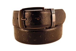 New Men's Marco Valentino Italy Black Ostrich Belt with Satin Nickel Buckle   Size 38"  Other Products  