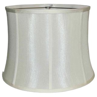 Ribbed Drum White Silk Shade Table Lamps