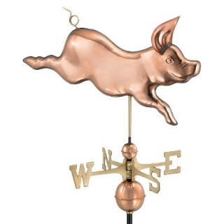 Good Directions Whimsical Pig Weathervane   Polished Copper