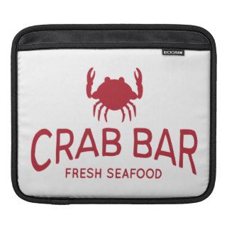 Crab Bar Fresh Seafood Logo iPad Sleeves