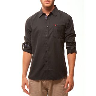 191 Unlimited Mens Black Plaid Woven Shirt