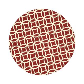 Loloi Venice Beach Indoor/Outdoor Round Rug, Red/Ivory