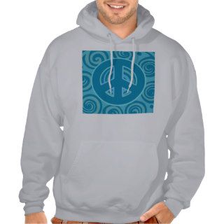 Blue Peace Sign Design Sweatshirts