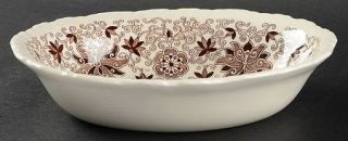 Masons Bow Bells Brown 8 Oval Vegetable Bowl, Fine China Dinnerware   Brown Fl