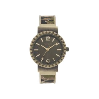 Decree Womens Camo Stud Bracelet Watch, Green