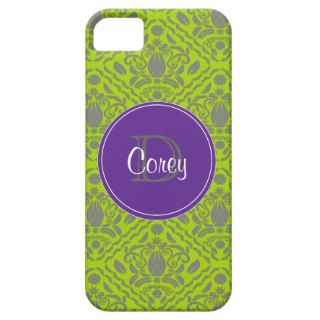 Lime Green Purple,  Monogrammed iPhone 5 case