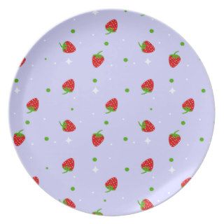 Strawberry Pattern with Lilac Background Plate