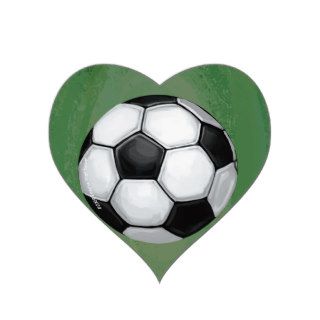Soccer Ball Art Heart Heart Sticker