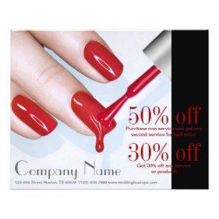 modern girly nails nail salon business flyer design