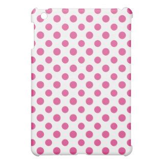 Hot Pink White Polka Dots Pattern iPad Mini Case