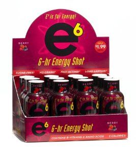E6 6 Hour Energy Shot 12 2oz Bottle Pack of Berry 