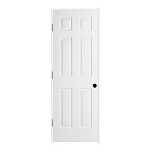 JELD WEN Woodgrain 6 Panel Primed Molded Prehung Interior Door THDJW136500896