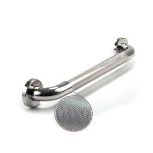 WingIts Premium Series 16 in. x 1.5 in. Diamond Knurled Grab Bar in Polished Stainless Steel (19 in. Overall Length) WGB6PSKN16