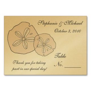 Beach Theme Wedding Reception Table Numbers Business Card Template