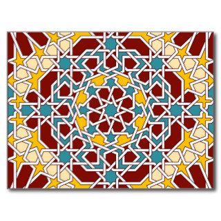 Islamic geometric patterns postcard