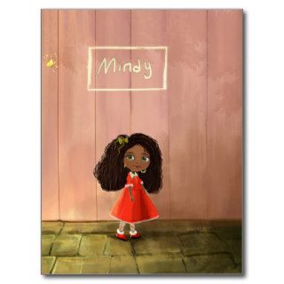 African black girl with the curly hair postcard