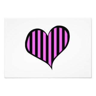Artistic Chic Stripes Lines Love Heart Pink Black Photo Print
