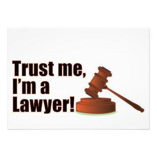 Trust Me I’m a Lawyer Gavel & Block Invitation