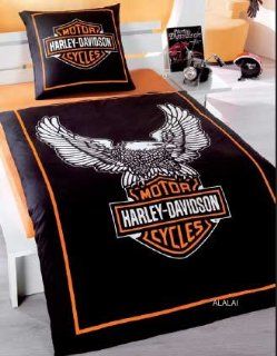 Harley   Davidson Bettwäsche hochwertige Renforce Qualität Design Eagle 135 x 200 cm Motor Cycles Küche & Haushalt