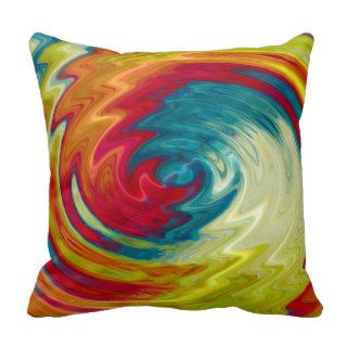 Multicolor Spiral Abstract Art Throw Pillow