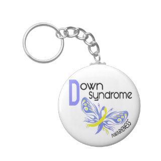 Down Syndrome BUTTERFLY 3.1 Keychain