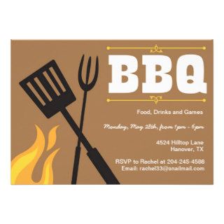 Backyard Barbecue Cookout  Party Invitations
