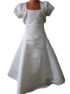 Vanessa Kinderkleid in weiß mit Bolero Gr.92   Gr.134 (entspricht Gr. 2   8) Bekleidung