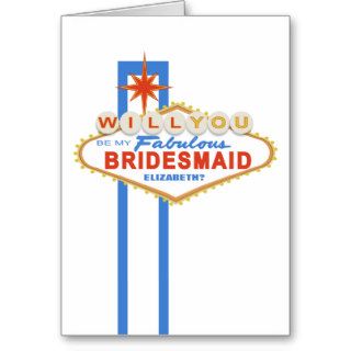 Will You Be My Bridesmaid Las Vegas Sign Card