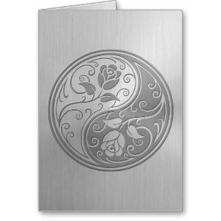 Stainless Steel Yin Yang Roses Card