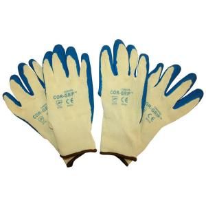 Cordova Cor Grip II Premium Blue Crinkle Latex Palm Natural Blended Shell Large Work Glove (2 Pack) HD3894L/2