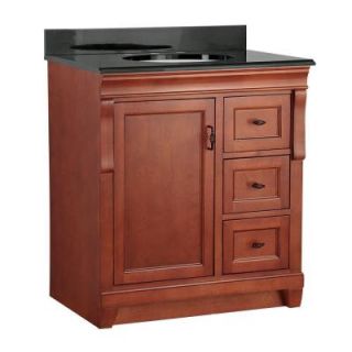Foremost Naples 31 in. W x 22 in. D Vanity in Warm Cinnamon with Colorpoint Vanity Top in Black NACACB3122D