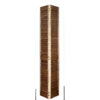 Home Fashion Technologies 2 in. Louver/Louver MinWax Special Walnut Solid Wood Interior Bifold Closet Door DISCONTINUED 1202480224