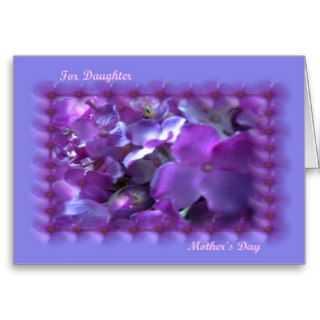 Purple Flowers   Mother's Day for Daughter Greeting Card