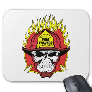 Firefighter Skull Mouse Pad