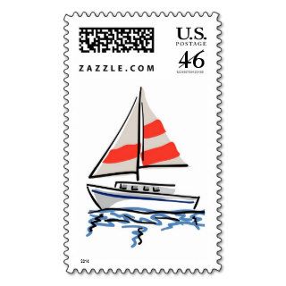 Sailboat Sketch Stamp
