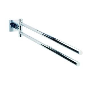 No Drilling Required Hukk 18 in. Two Arm Hand Towel Holder for Kitchen & Bath in Chrome HU203 CHR